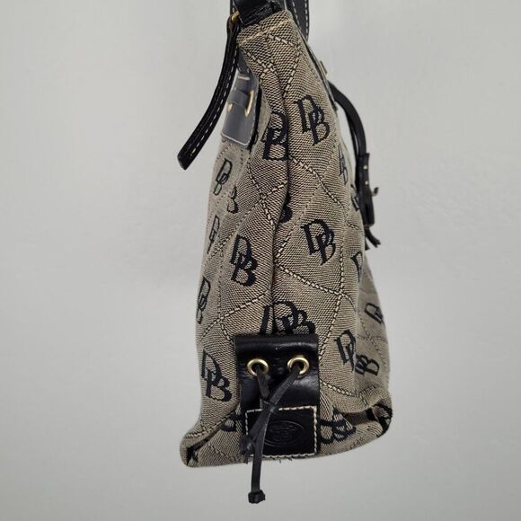 Dooney & Bourke Tassel Tote Shoulder Bag Signature Beige Tan Black - Picture 7 of 15